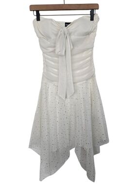 🤍 y2k coquette fairy mini dress 🤍strapless sparkle tulle party dress Medium